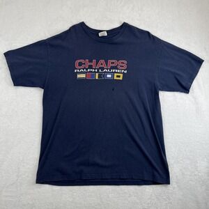 Vintage Chaps Ralph Lauren Shirt Mens Large Spell Out Nautical Flags USA 90s